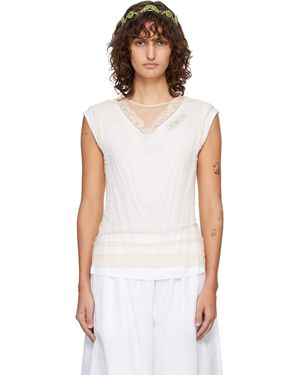 Simone Rocha Layered Liquid Lace Trim T-Shirt - Black