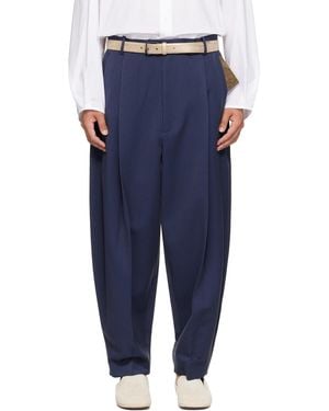 Hed Mayner Pleated Pants - Blue