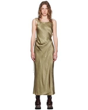 Acne Studios カーキ ラップ マキシワンピース - ブラック