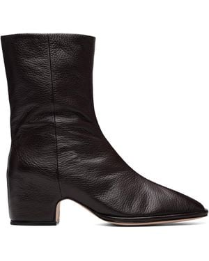 Lauren Manoogian Bottines Brunes À Bout Carré Et À Semelle Arquée - Noir