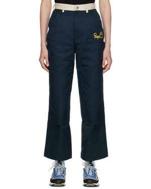 A Bathing Ape Pantalon De Peintre Bleu Marine