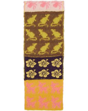 Ashley Williams Patchwork Knit Scarf - Yellow