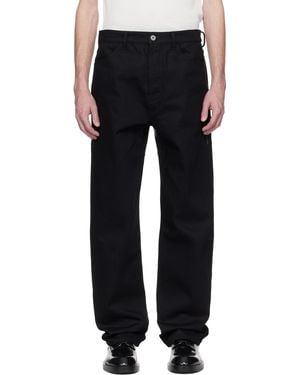 Jil Sander Wl Leather Jeans - Black