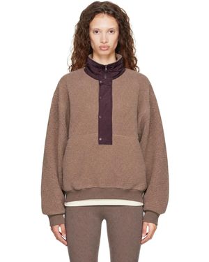 Entire studios System Half Zip Fleece Sweater - Brown