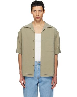 LE17SEPTEMBRE Double-Layered Open Collar Shirt - Black