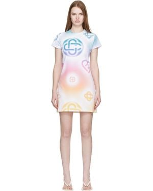CASABLANCA Halftone Logo T‑Shirt Minidress - Black