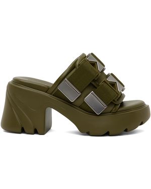 Bottega Veneta Khaki Flash Clogs - Black