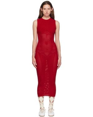 Isa Boulder Sweetheart Midi Dress - Red