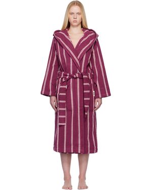 Tekla Terry Hooded Bathrobe - Red