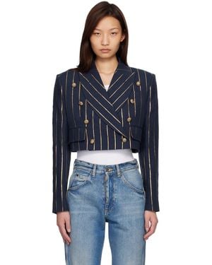 Vivienne Westwood Long Sleeve Cut Off Blazer - Blue
