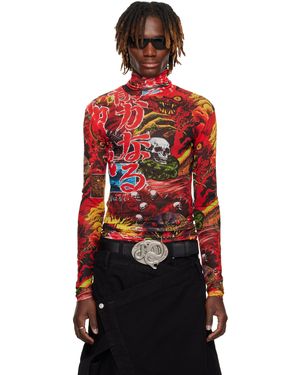 Lu'u Dan レッド Masked メッシュ タートルネック
