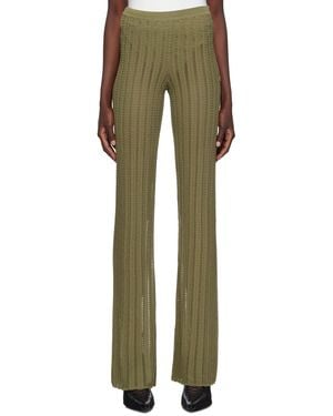 Dion Lee カーキ Snakeskin トラウザーズ - グリーン