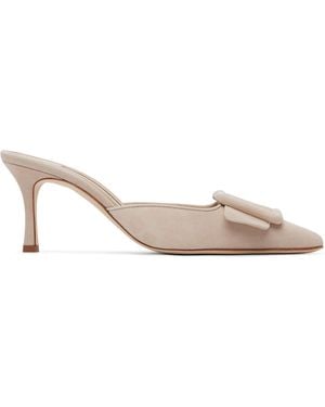 Manolo Blahnik Maysale Heels - White