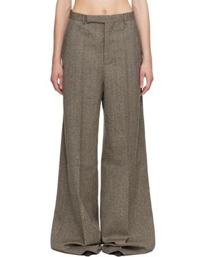 Rick Owens Tower Wide Tailored Trousers - Brown