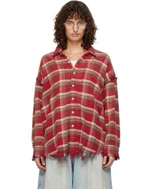 R13 Ssense Exclusive Shredded Seam Drop Neck Shirt