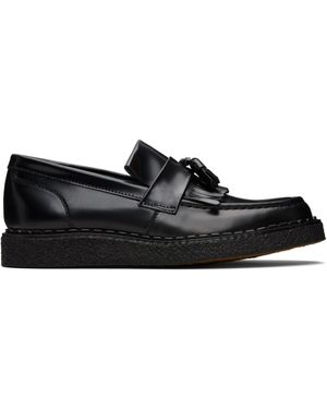 Fred Perry Flâneurs Noirs En Cuir À Pampilles Édition George Cox