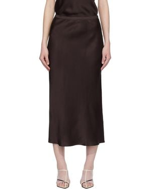 Anine Bing Bar Silk Midi Skirt - Black