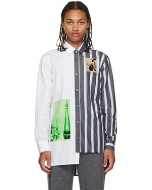 Lanvin White & Grey Asymmetric Shirt - Multicolour