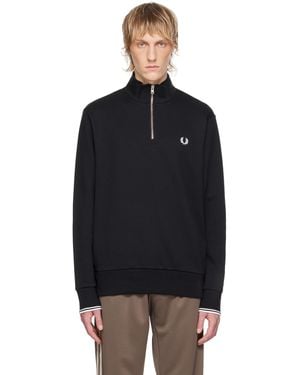 Fred Perry F Perry ハーフジップ スウェットシャツ - ブラック
