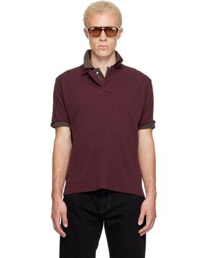Raimundo Langlois Burgundy Layered Polo - Purple