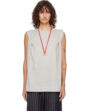 Dries Van Noten Loose Sleeveless T-Shirt - White