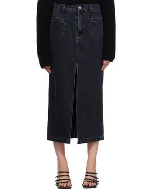 FRAME 'le Bardot' Denim Maxi Skirt - Black