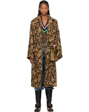 Dries Van Noten Oversized Floral Coat - Metallic