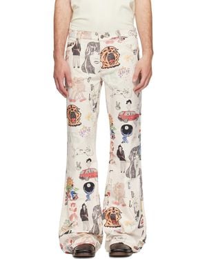 Cout de la Liberte Off- Jimmy California Cool Japan Canvas Flare Jeans - Multicolor