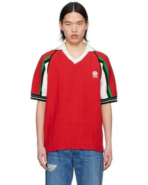 rice nine ten Knitting Checkered Soccer Jersey in Green for rice nine ten Knitting Checkered Soccer Jersey in Green for