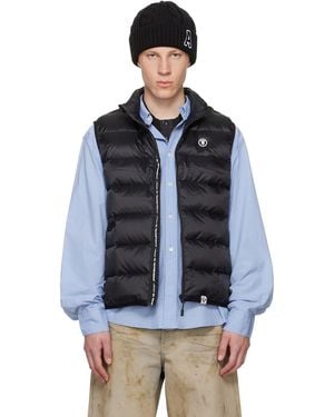 Aape By A Bathing Ape 'Aapenow' Moonface Logo Puffer Down Vest - Blue