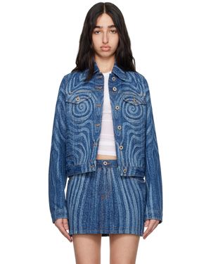 Jean Paul Gaultier Spiral Denim Jacket - Blue