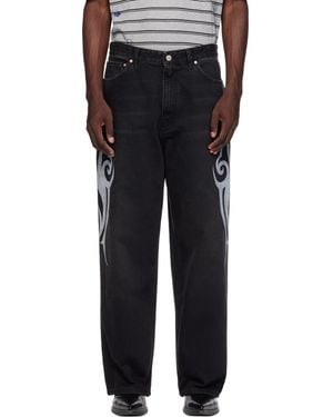 Vetements Graffiti Baggy Jeans - Black