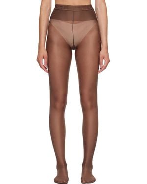 Wolford Collant Neon Brun En Jersey 40 Deniers - Marron