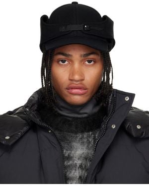 Sacai Belt Wool Melton Cap - Black