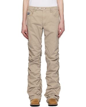 MISBHV Cotton Twill Stacked Trousers - Natural