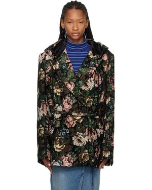 Dries Van Noten Hooded Peacoat - Black