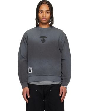 Aape By A Bathing Ape Moonface Crew Neck Sweatshirt - Grey