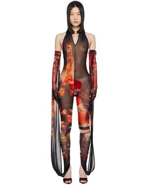 Jean Paul Gaultier レッド The Pigalle ジャンプスーツ - ブラック