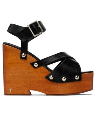 Ami Paris Black Strappy Clogs