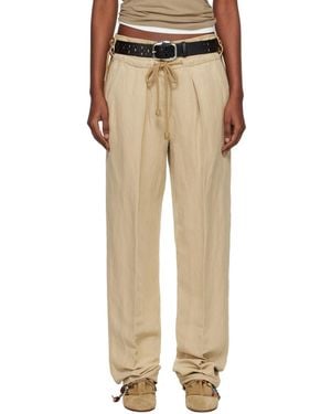 Isabel Marant Sharon Linen Silk Trousers - Natural