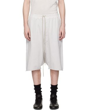 Rick Owens Off- Temple Drawstring Pods Shorts - White