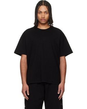 Les Tien Lightweight Binded Neck Oversized T-Shirt - Black