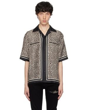 Amiri Ma レオパード ボウリングシャツ - ブラック