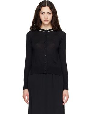 Simone Rocha Classic Merino Silk Cardigan - Black