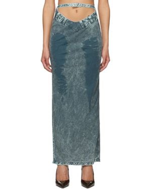 MASHA POPOVA V Cut Maxi Skirt - Blue