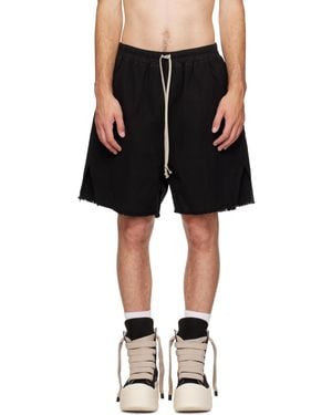 Rick Owens Tower Long Boxers Butt Zip Shorts - Black