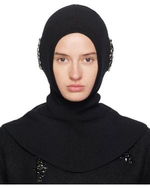 Simone Rocha Embellished Pointed Balaclava - Black