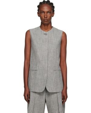 Lanvin グレー ボタン ベスト - ブラック