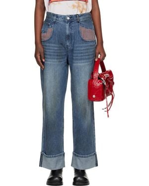 ANDERSSON BELL Oil Washed Rolled Up Jeans - Blue