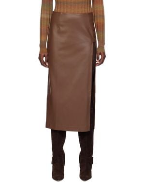 OLENICH Cutout Faux-leather Midi Skirt - Black